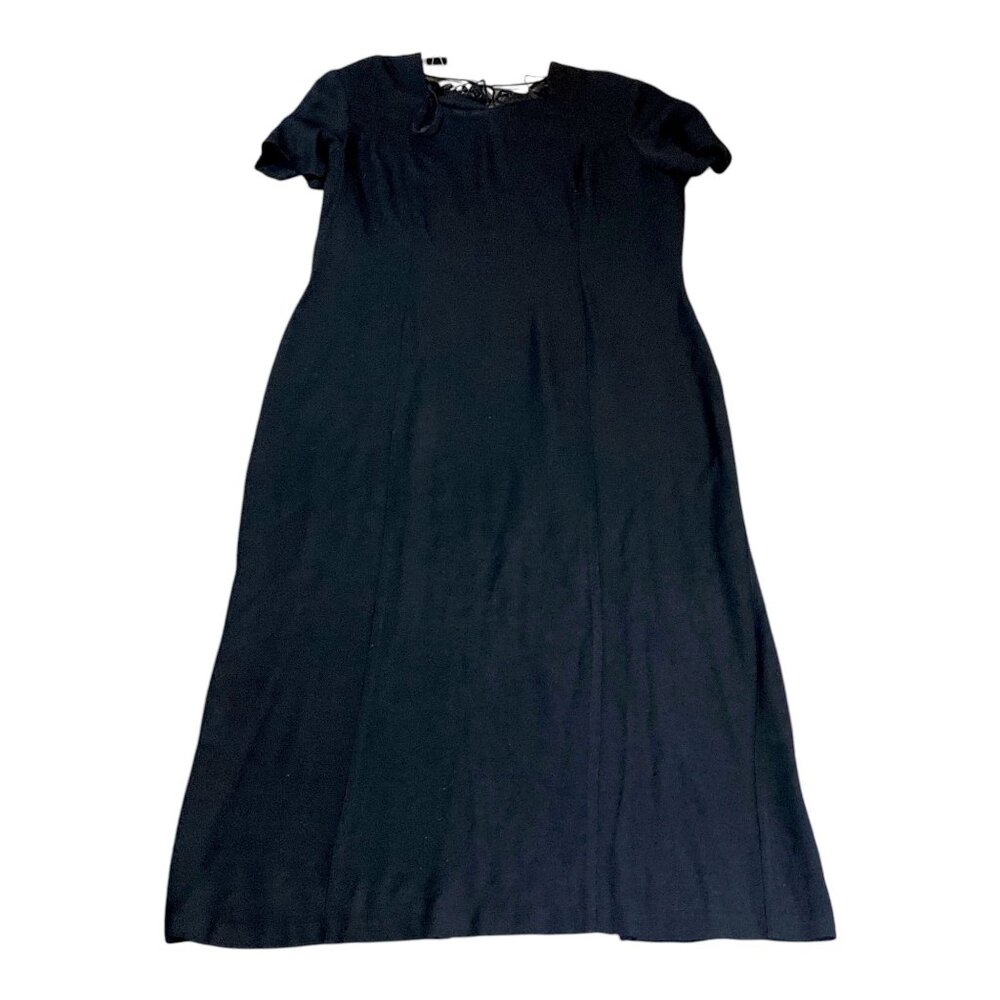 SCARLETT Dress Womens 16M Black Sheath Maxi Slit Event Evening Wedding VTG
